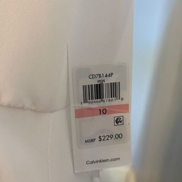 NWT Calvin Klein Asymmetrical White Wedding Dress  Sz 10 - Picture 4 of 5